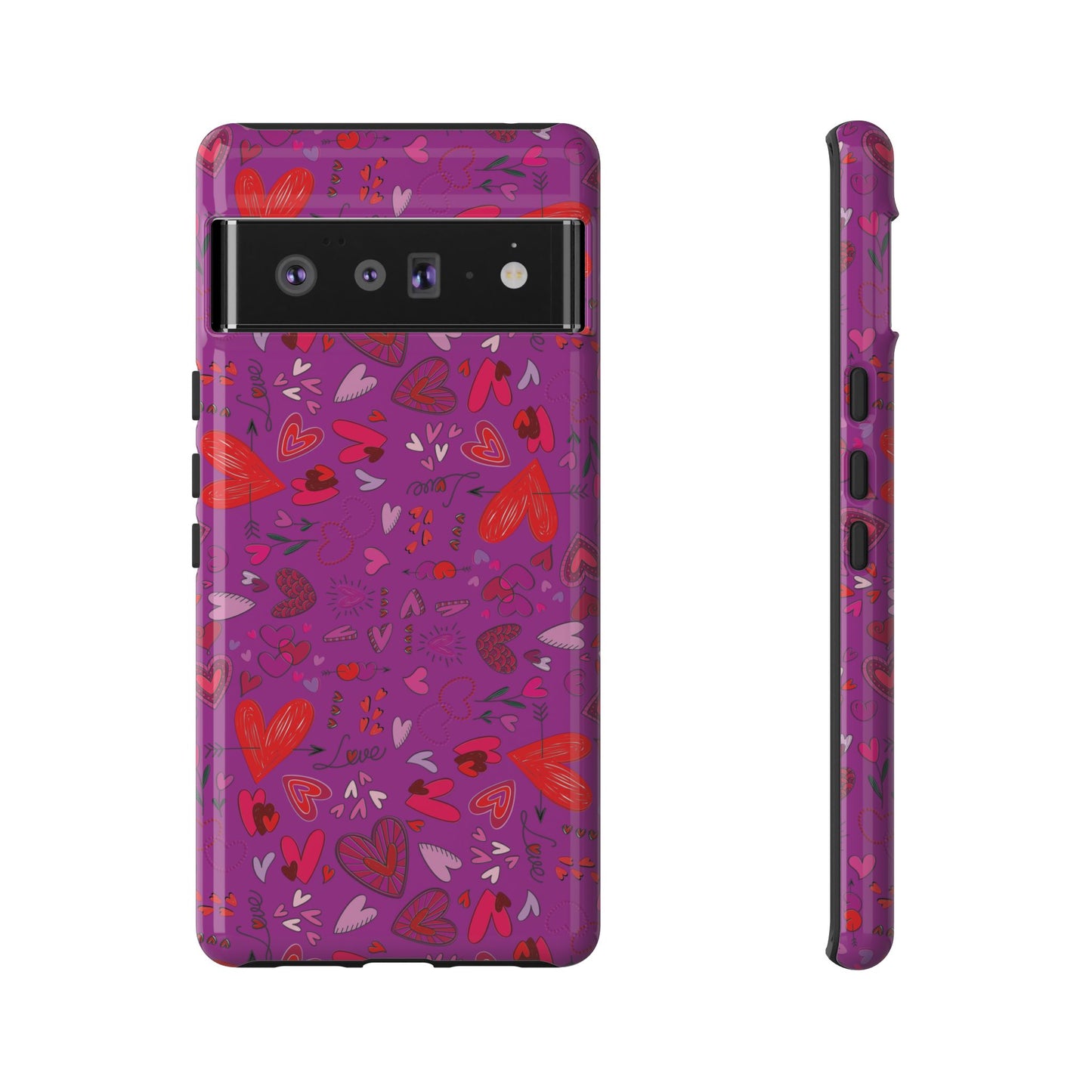 Heart Doodles - Deep Magenta B805AE - Tough Cases