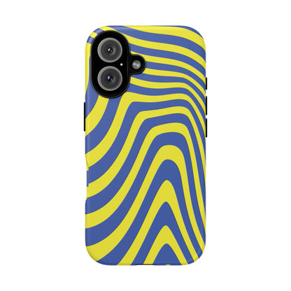 Retro wavy - yellow and blue - Tough Cases