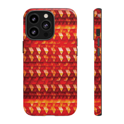 Geometric Flame - Red Triangles - Boston University Red d00000 - Tough Cases