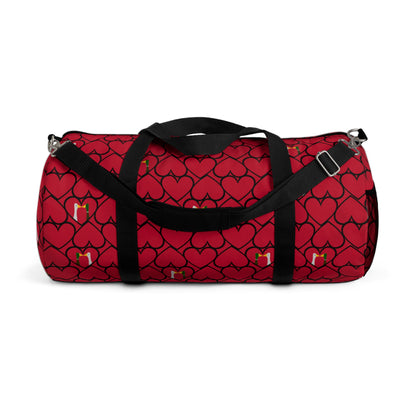 Ducks in hearts - Fire Engine Red c8092e - Duffel Bag