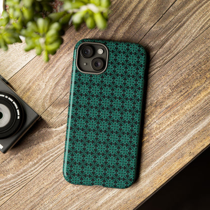 Vibrant Kaleidoscope - Turquoise - Black - Tough Cases