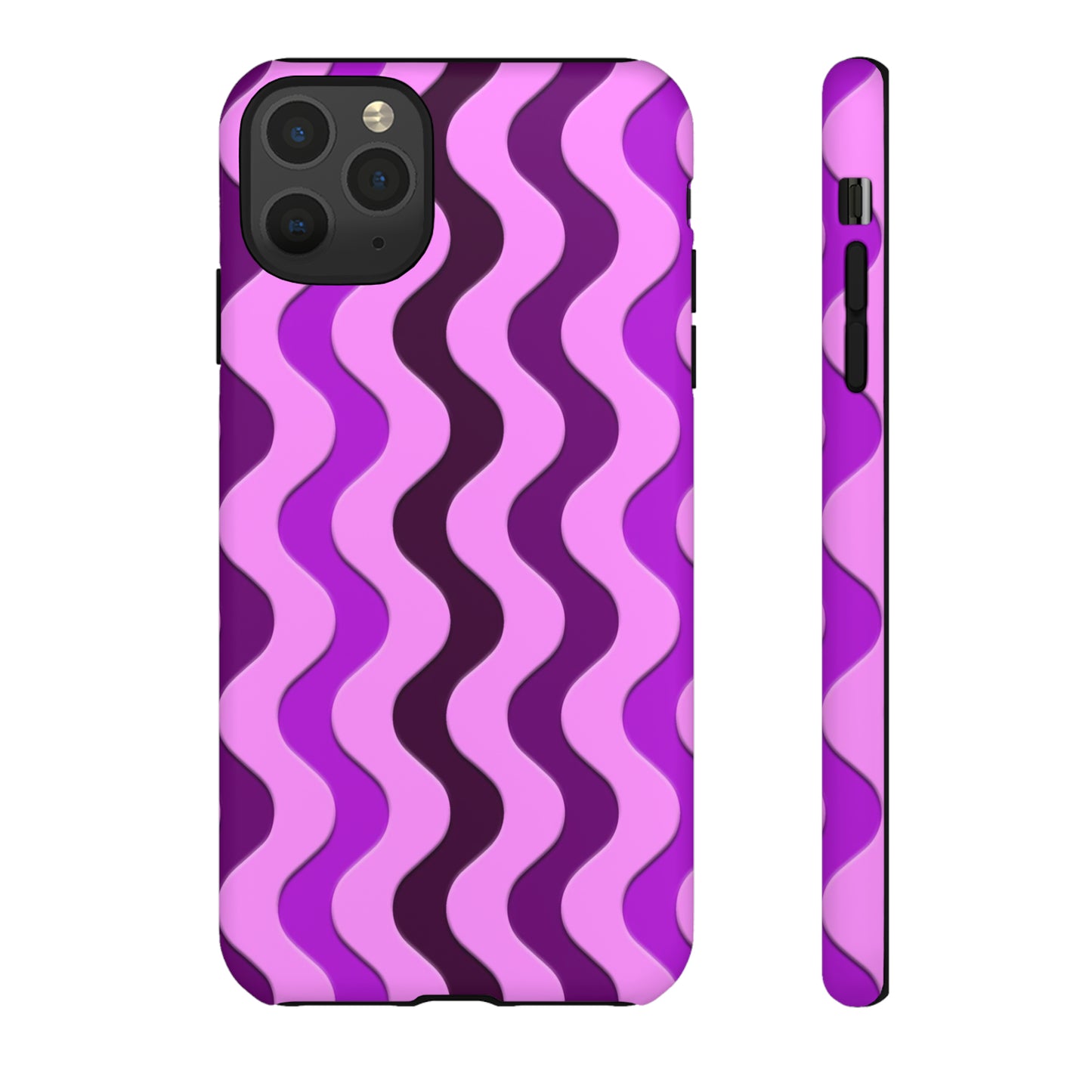 Vertical retro wavy purple and pink - Tough Cases