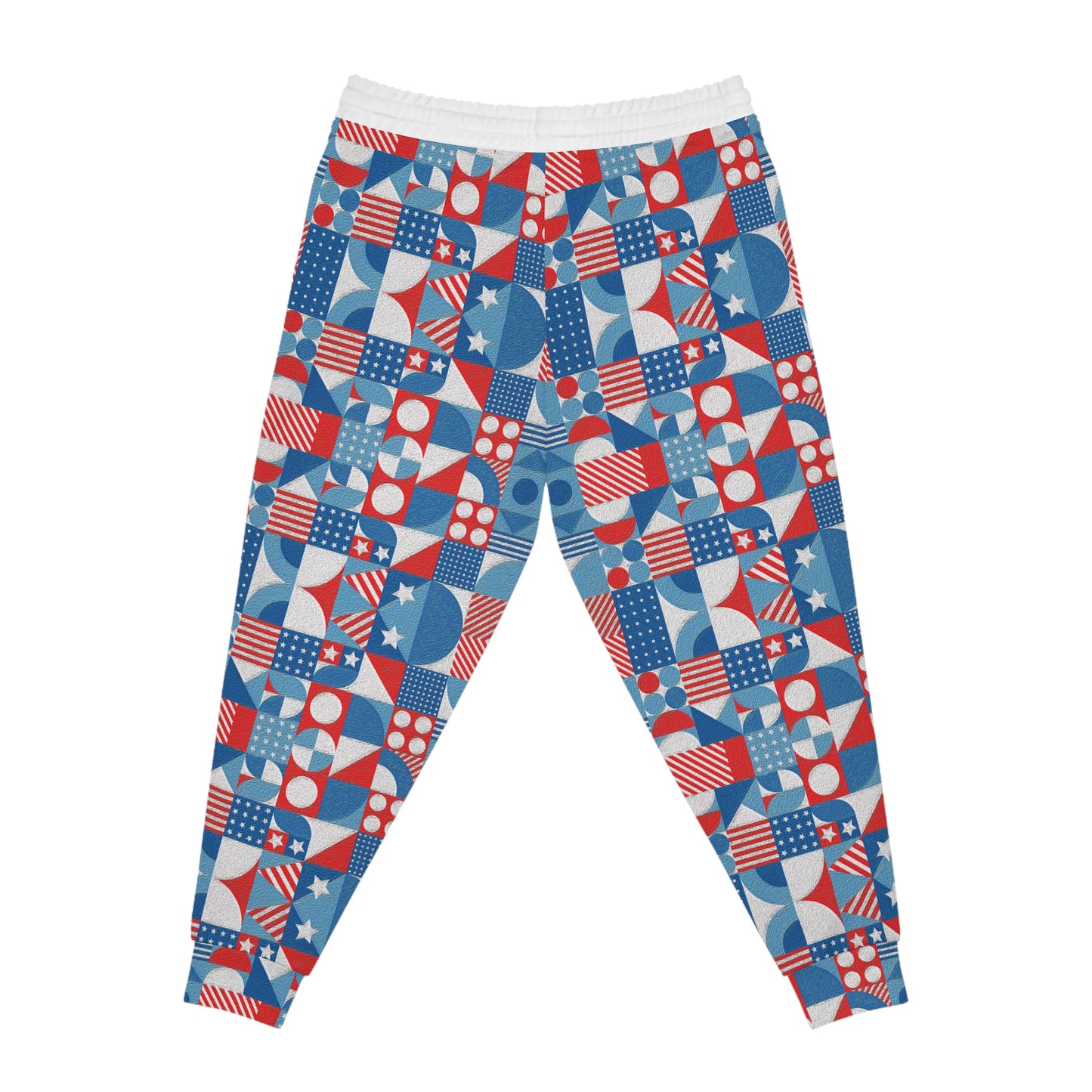 Red White and Blue Bold Pattern - Oil Paint Texture - White ffffff - Athletic Joggers