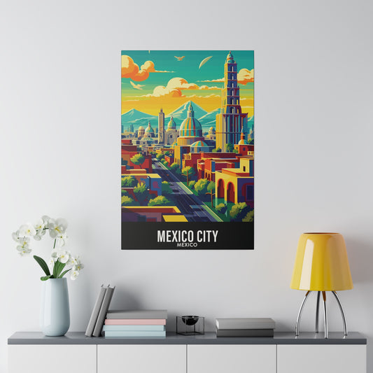 Mexico City - Mexico - Black 000000 - Matte Canvas, Stretched, 0.75"