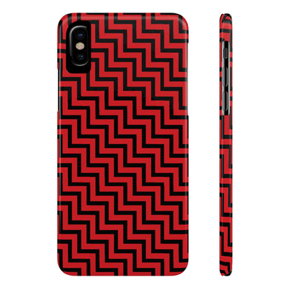 Zigs and Zags - Black - Scarlet - Slim Phone Cases