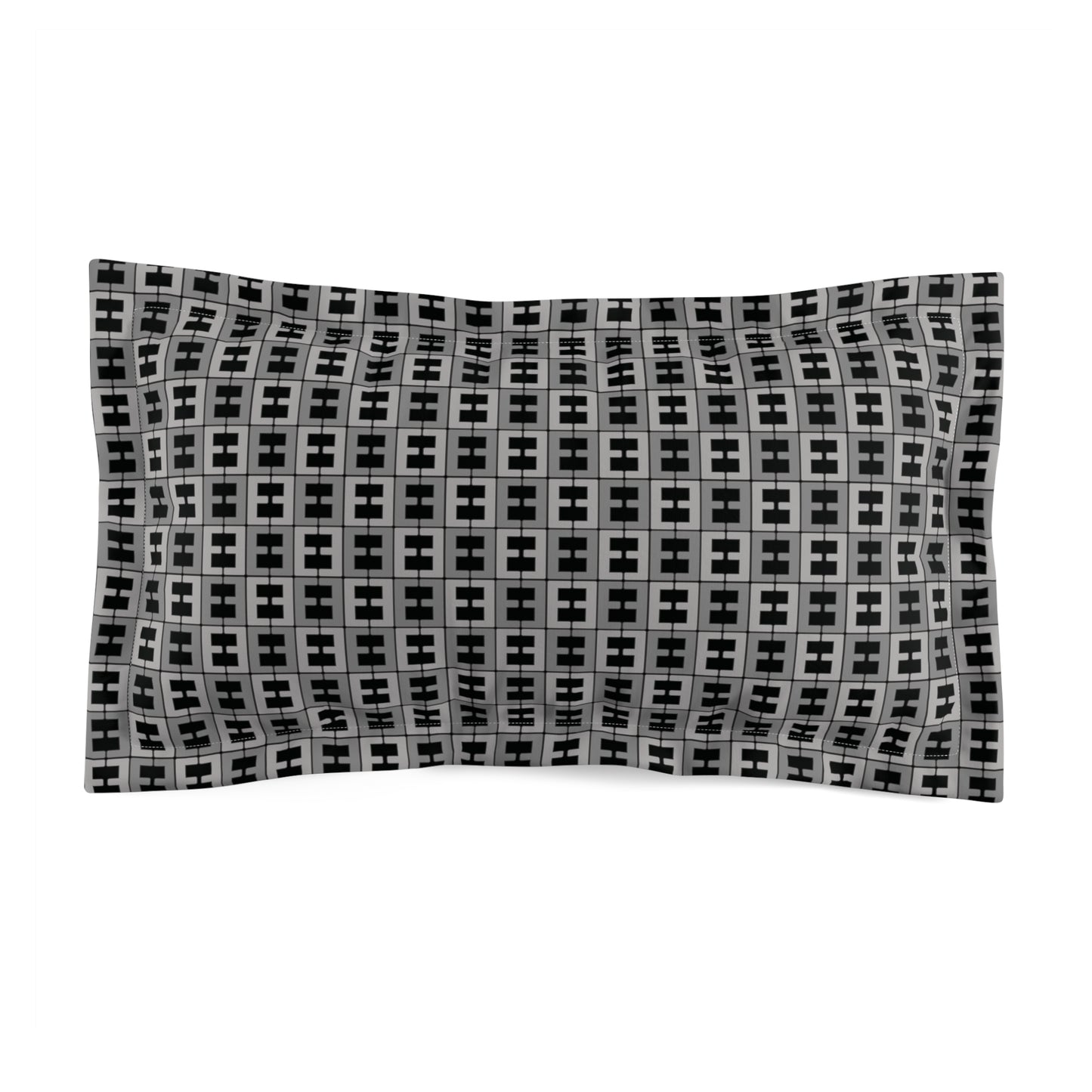 Letter Art - E - Black 000000 - Microfiber Pillow Sham