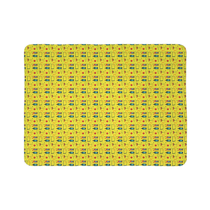 Fleece Sherpa Blanket - Cocktail Time - Yellow