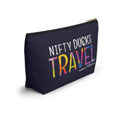 Nifty Ducks Co Travel Logo - Accessory Pouch w T-bottom