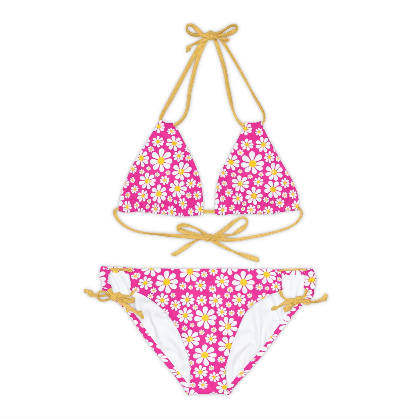 Ducks in Daisies - Mean Girls Lipstick ff00a8 - Strappy Bikini Set