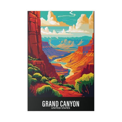 Grand Canyon - United States - Black 000000 - Matte Canvas, Stretched, 0.75"