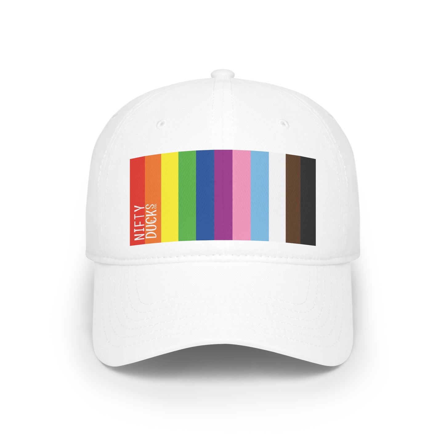 Nifty Ducks Co. Logo2 - Pride colors - Low Profile Baseball Cap