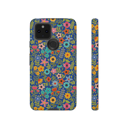 Playful Spring flowers - blue - Tough Cases