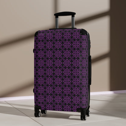 Vibrant Kaleidoscope - Purple - Black - Suitcases