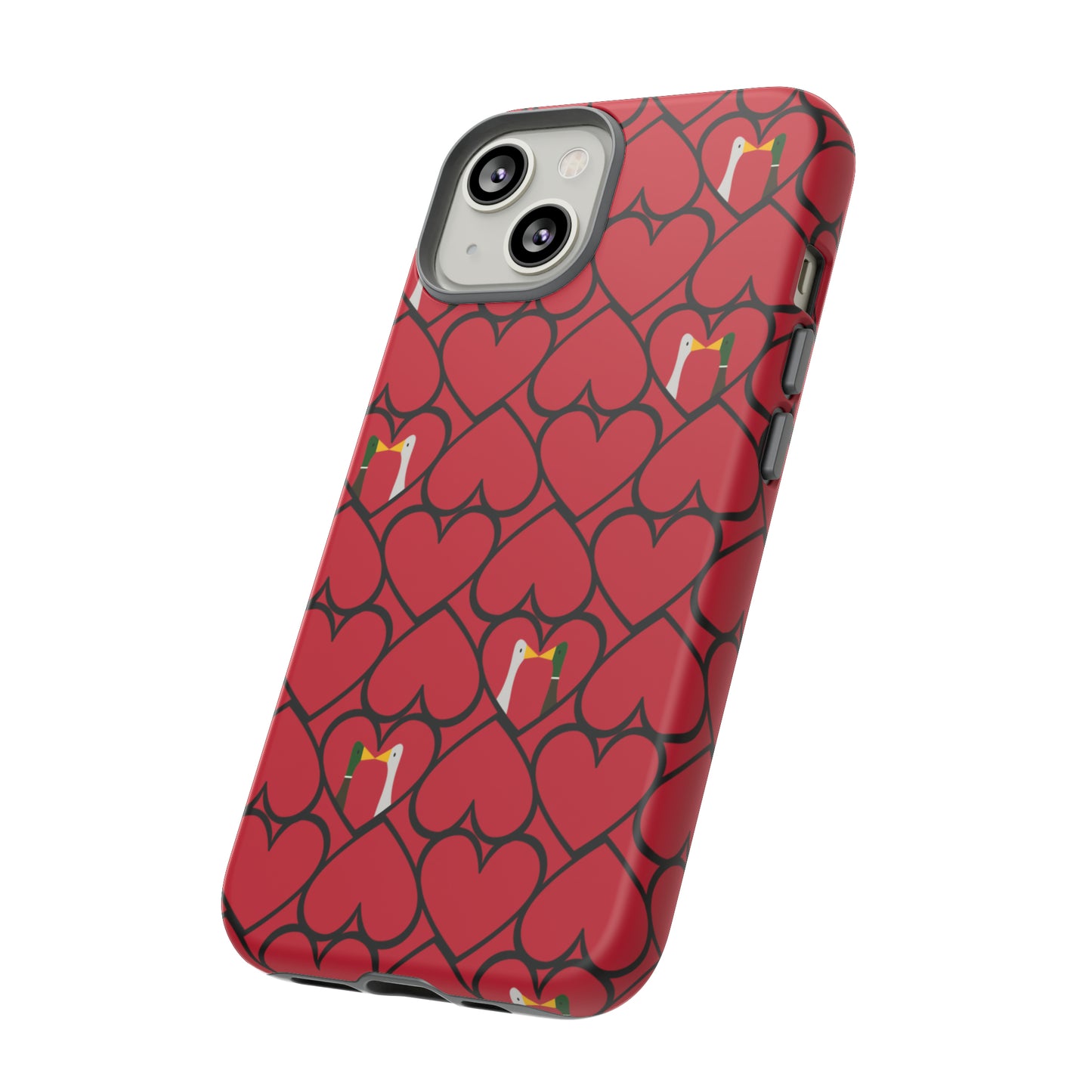 Ducks in hearts - Fire Engine Red c8092e - Tough Cases