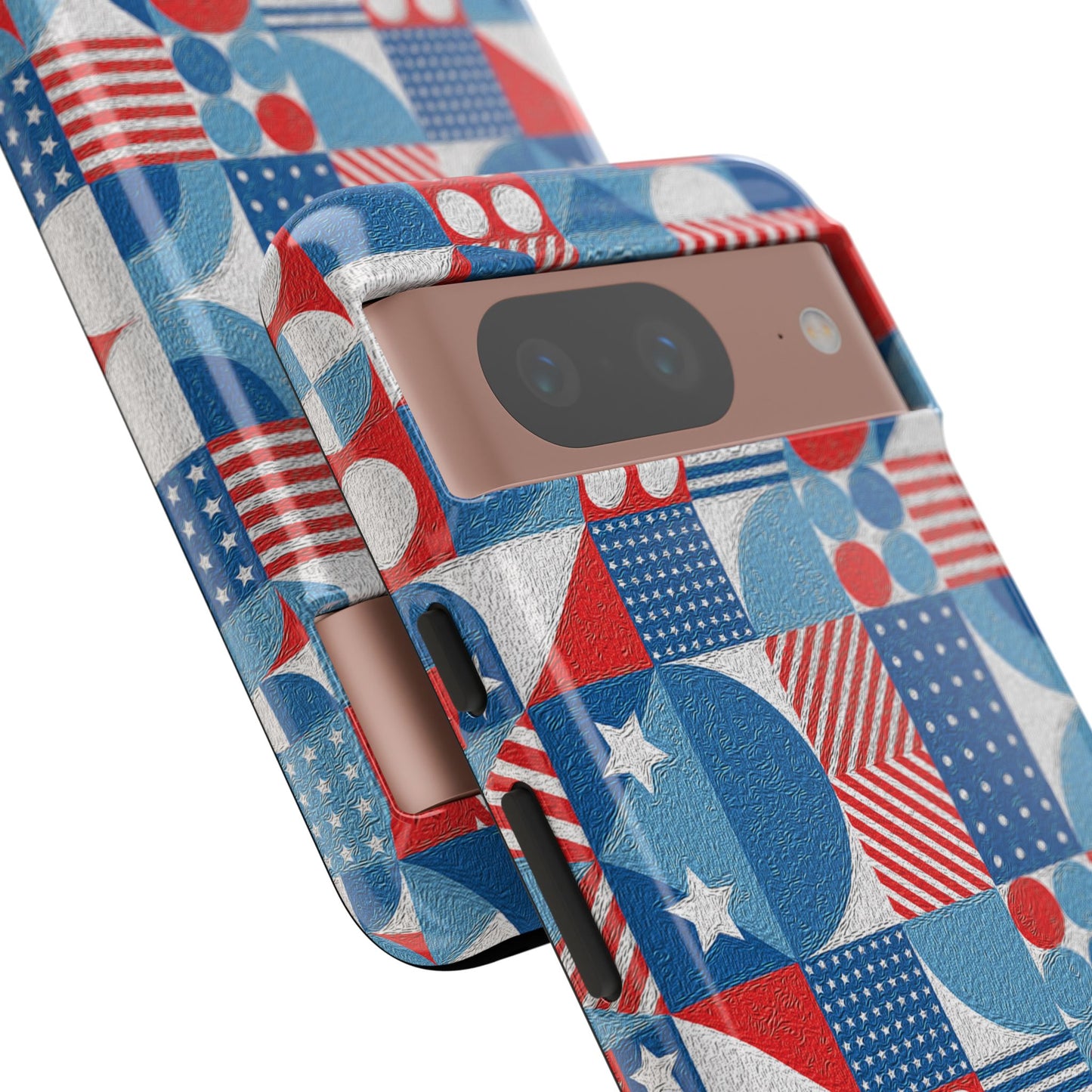 Red White and Blue Bold Pattern - BIG - Oil Paint Texture - Tough Cases