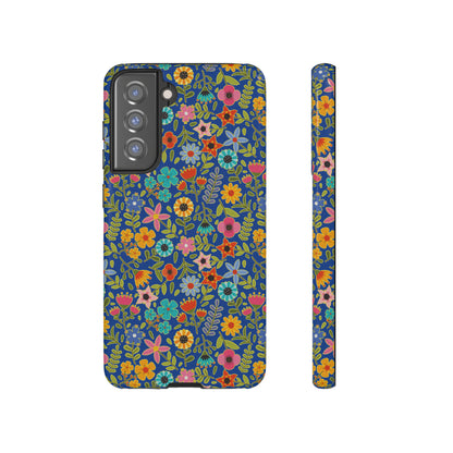 Playful Spring flowers - blue - Tough Cases