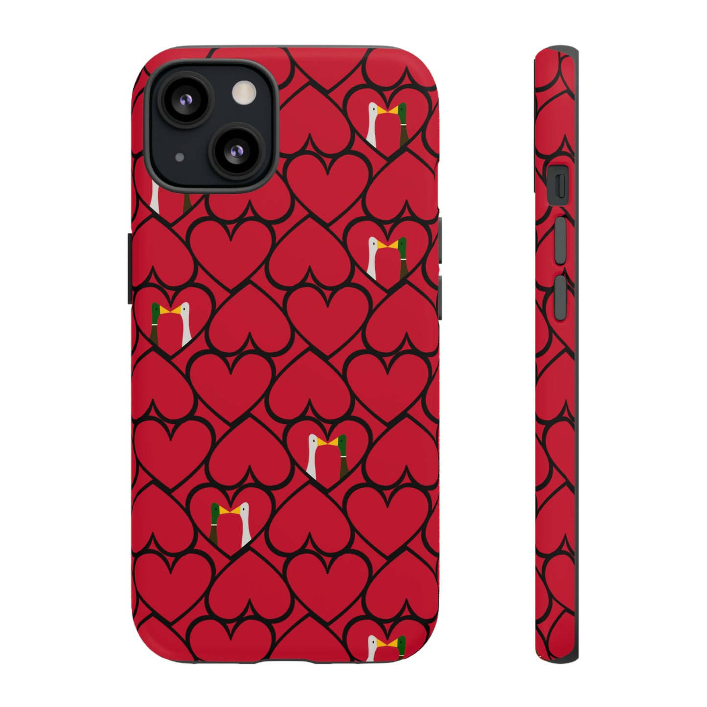 Ducks in hearts - Fire Engine Red c8092e - Tough Cases