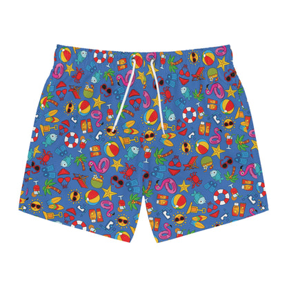 Summer Vibes - Azure 0080FF - Swim Trunks