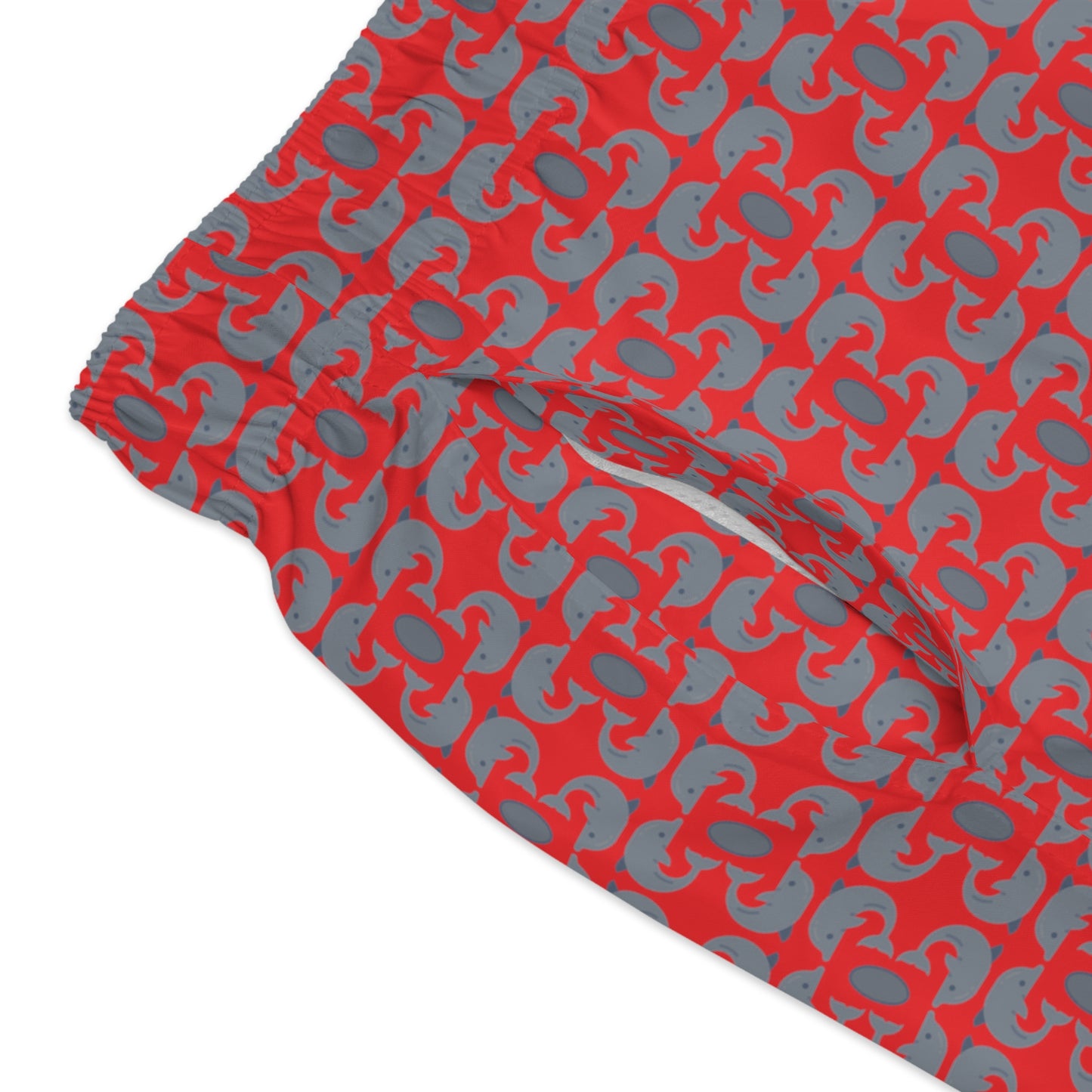 Playful Dolphins - Red ff0000 - Swim Trunks