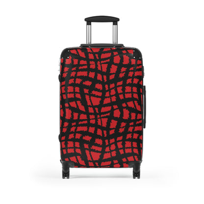 Crosshatch Craze - Black - Scarlet - Suitcases