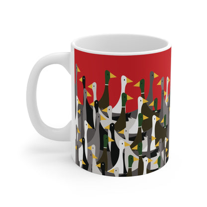 That is a LOT of ducks - Scarlet de0000  - Mug 11oz