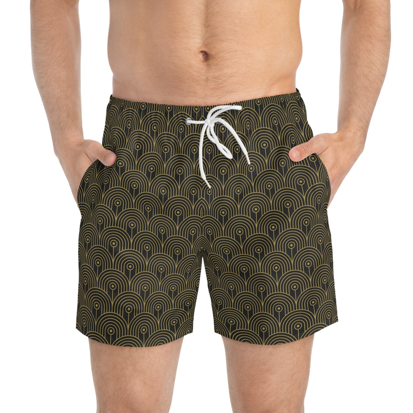 Art Deco 10 - Black 000000 - Swim Trunks