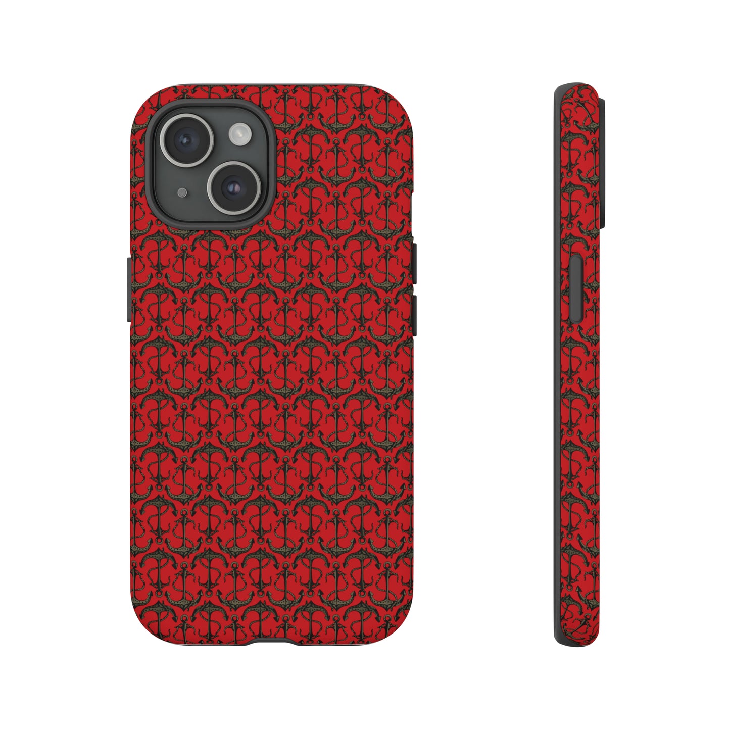 Anchors Away - Black Gray - Scarlet de0000 - Tough Cases