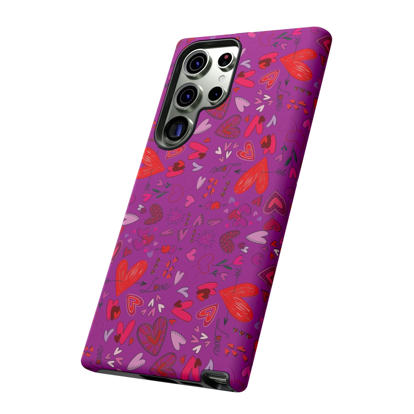 Heart Doodles - Deep Magenta B805AE - Tough Cases