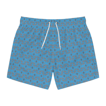 Playful Dolphins - Blue 00b3ff - Swim Trunks