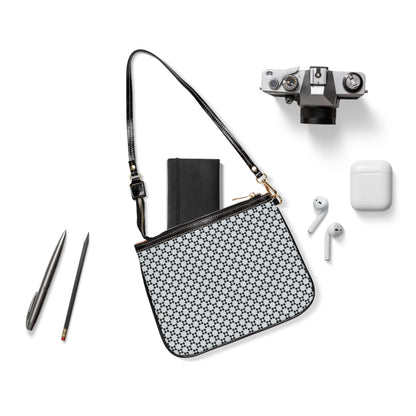 Pixel Petals - Black - Silver Flake - Small Shoulder Bag