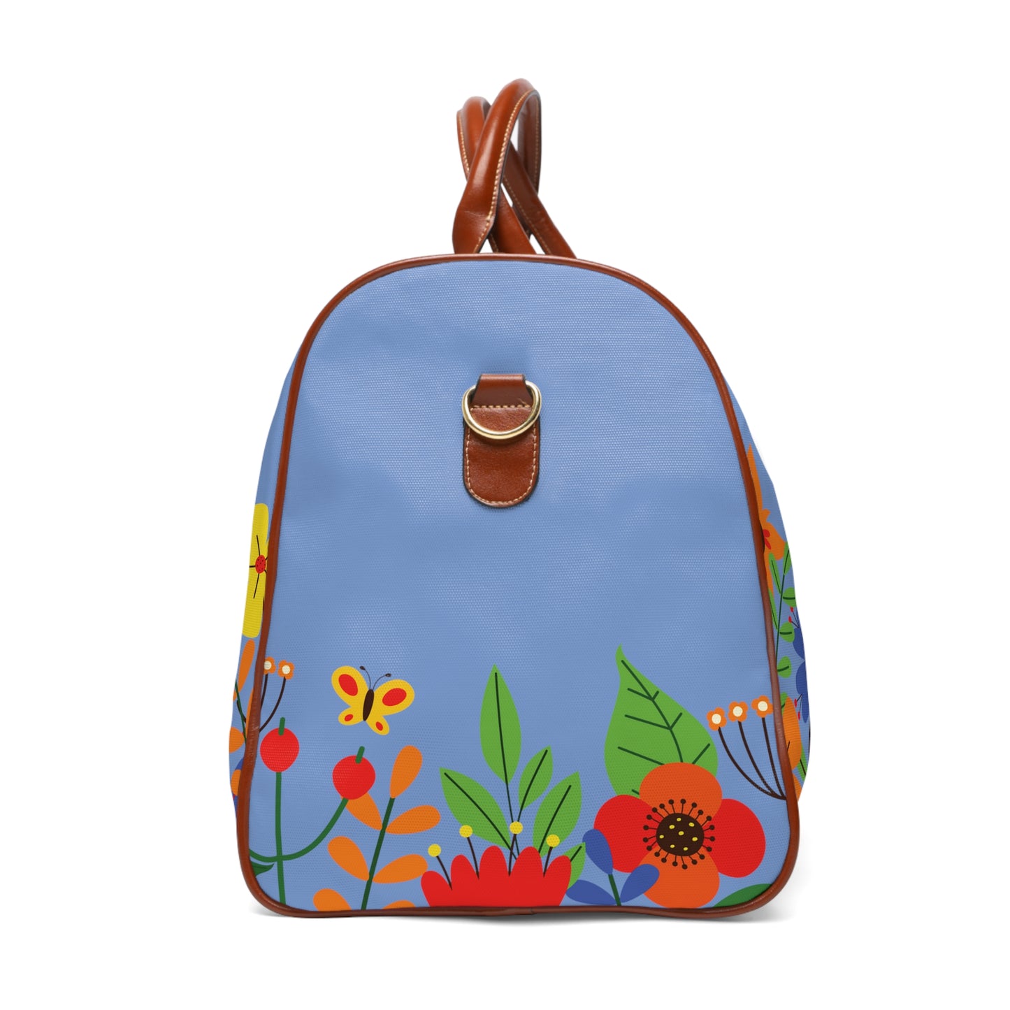 Bright Summer flowers - Fennel Flower 74a6ff - Waterproof Travel Bag