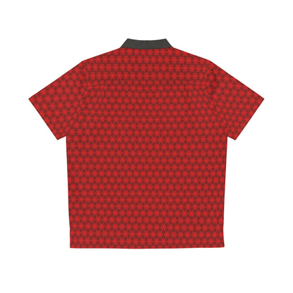 Red V Star Pattern - Black collar - Men's Hawaiian Shirt