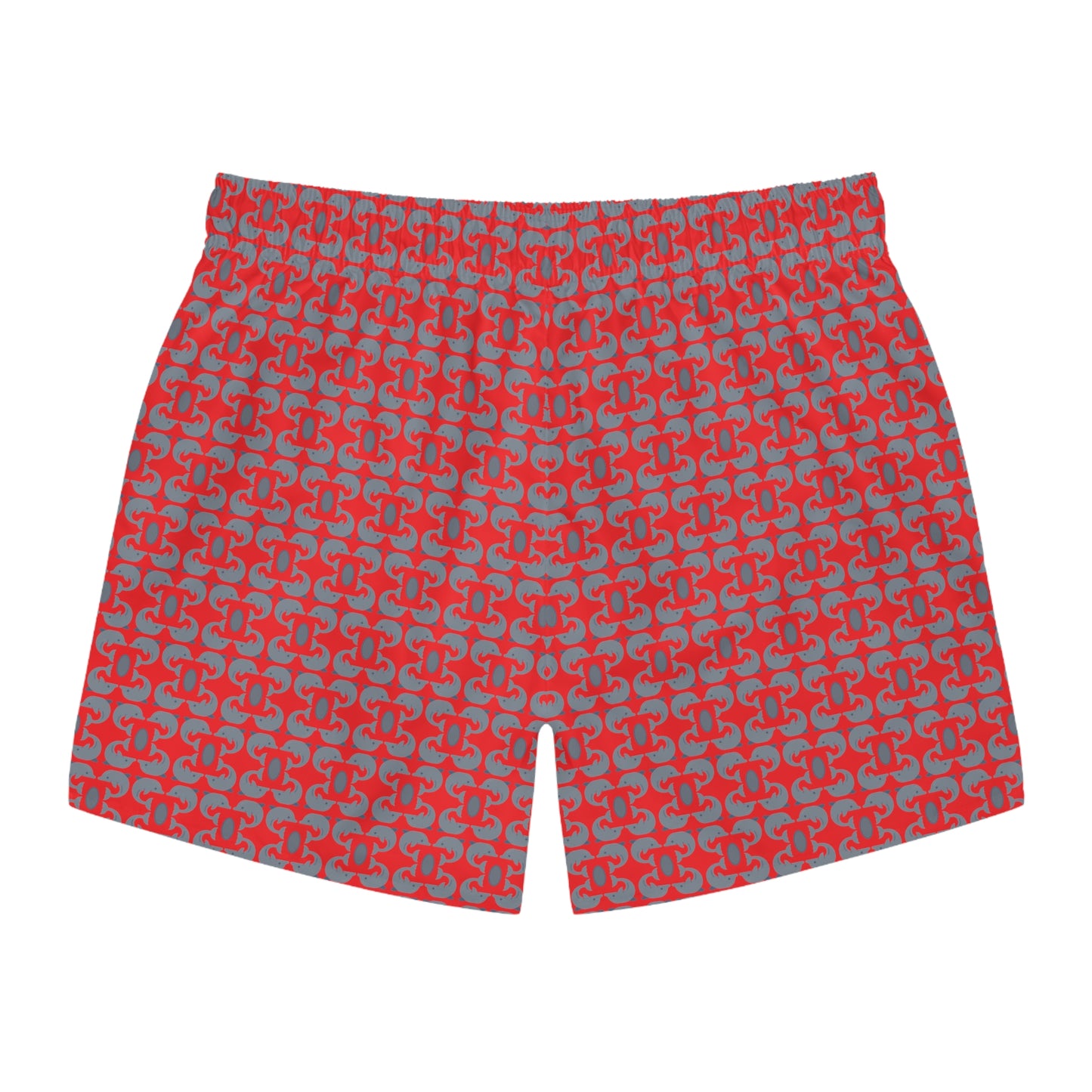 Playful Dolphins - Red ff0000 - Swim Trunks