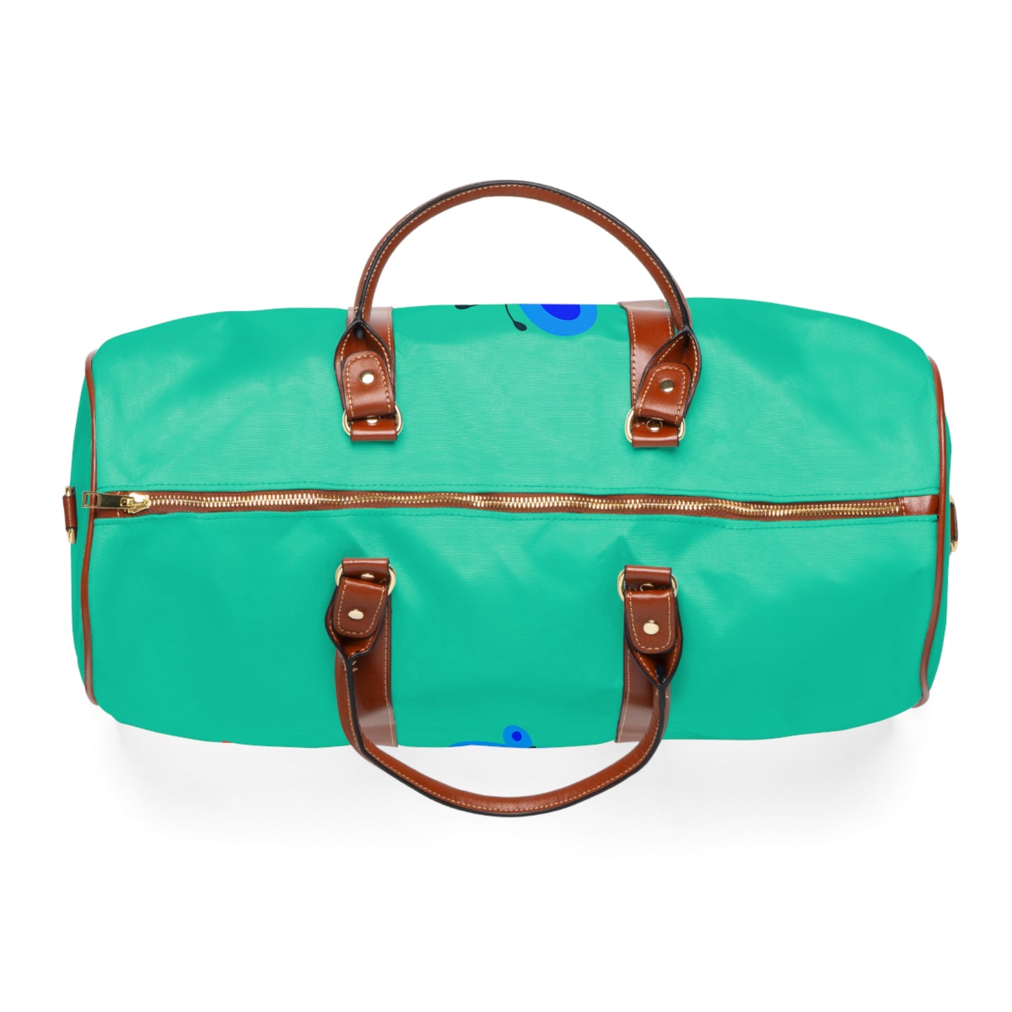 Bright Summer flowers - Turquoise 40e0d0 - Waterproof Travel Bag