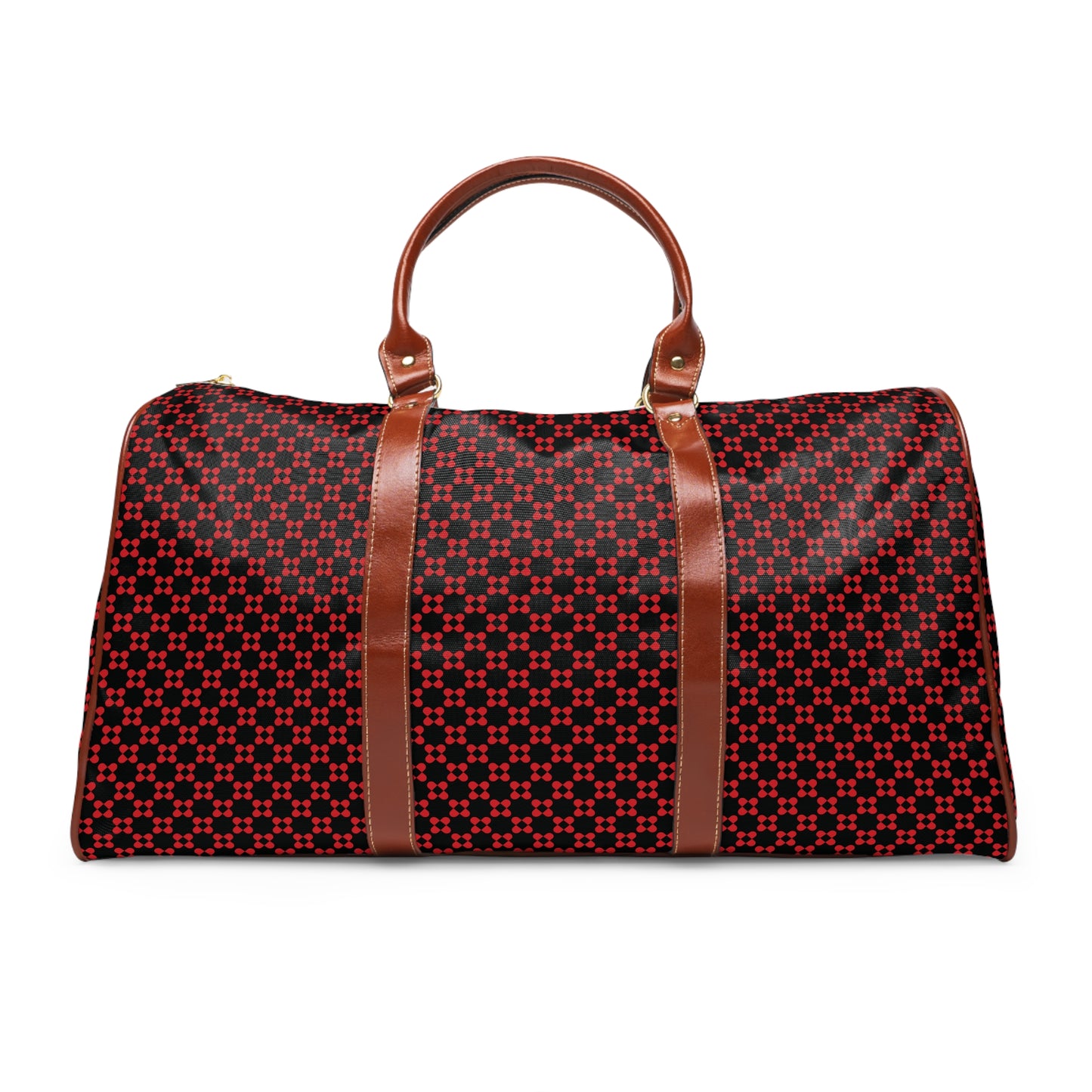 Pixel Petals - Red - Black - Waterproof Travel Bag