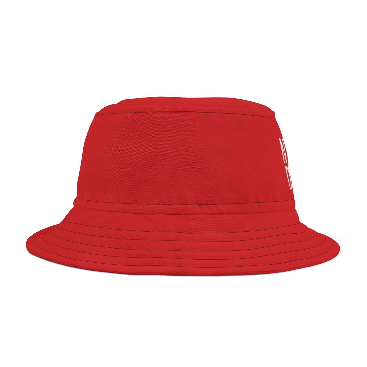 Nifty Ducks Co -  Logo - Scarlet de0000 - Bucket Hat (AOP)