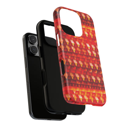 Geometric Flame - Red Triangles - Boston University Red d00000 - Tough Cases