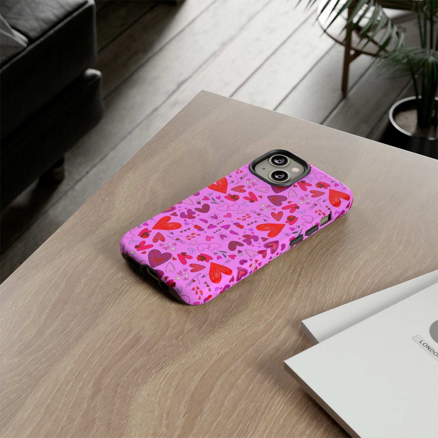 Heart Doodles - Fuschia Pink ff8eff - Tough Cases