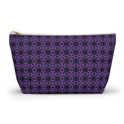 Letter Art - A - Purple - Black 000000 - Accessory Pouch w T-bottom