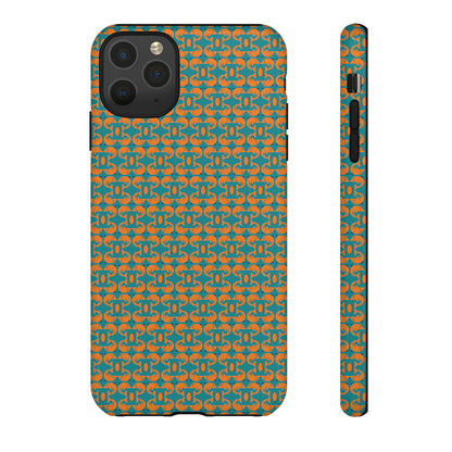 Playful dolphins - Orange - Aqua 008E97 - Tough Cases