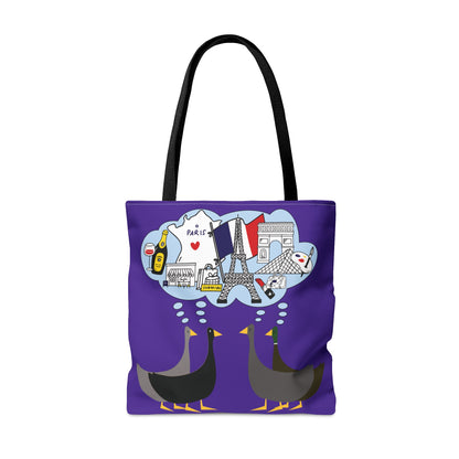 Ducks dreaming of Paris - Purple Heart 5412AB - Tote Bag