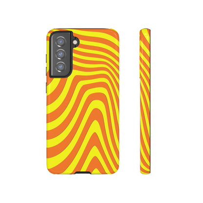 Retro wavy - yellow and orange - Tough Cases