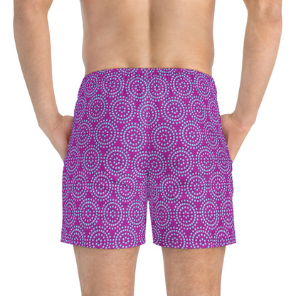 Circles and More Circles - Purple - Swim Trunks