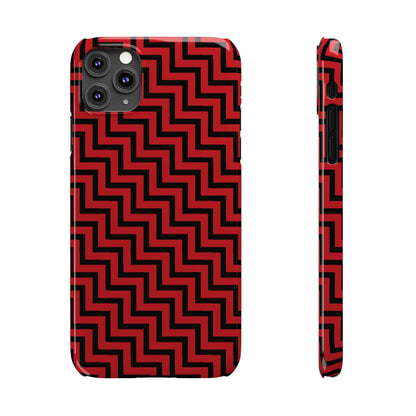 Zigs and Zags - Black - Scarlet - Slim Phone Cases