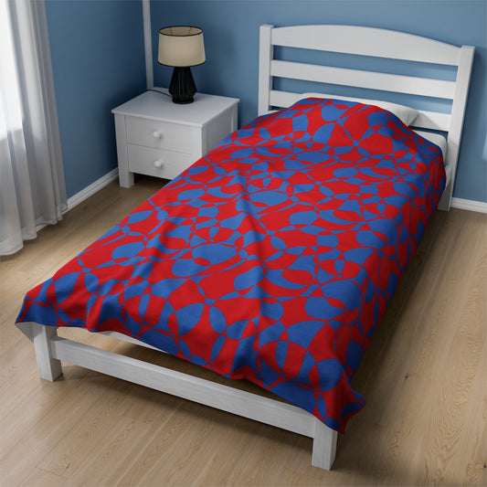 Scarlet Symphony - Azure - Velveteen Plush Blanket