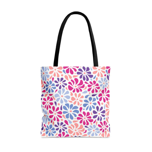 Bright Floral Print - White ffffff- Tote Bag