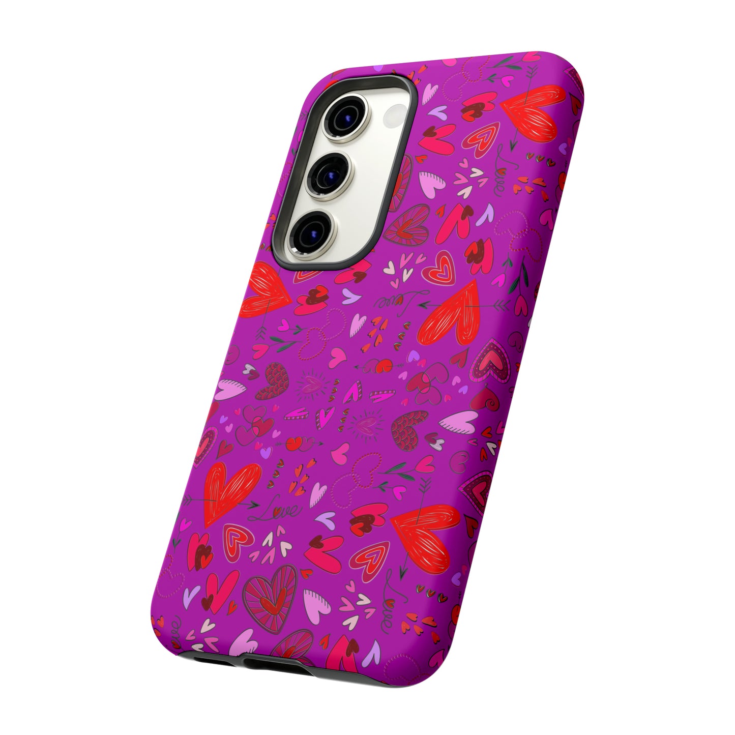 Heart Doodles - Deep Magenta B805AE - Tough Cases