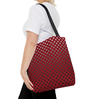 Red with Black Gray White Dots - Tote Bag