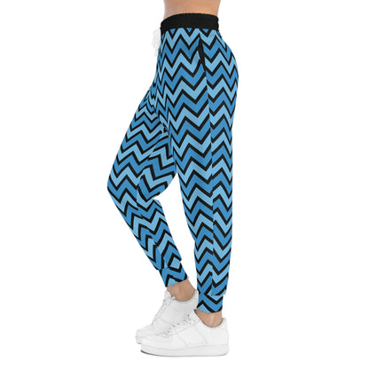 Blue Zig Zags on Black - Athletic Joggers