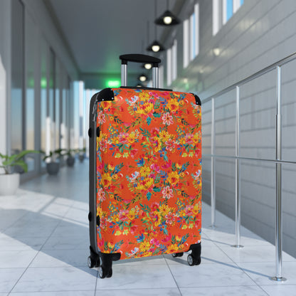 Bright Bold Watercolor Flowers - Orange FE5000 - Suitcase